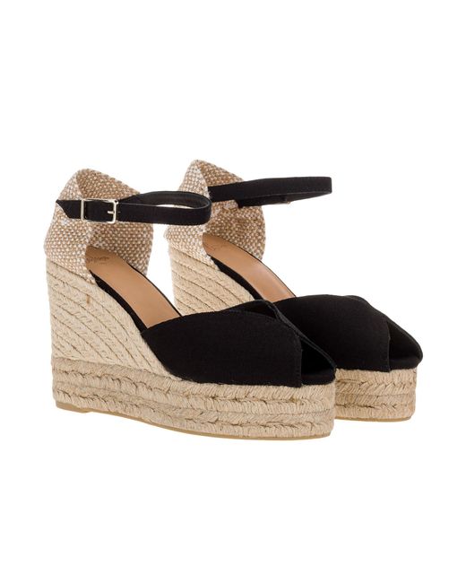 Castaner Metallic Bianca Platform Wedge Espadrilles