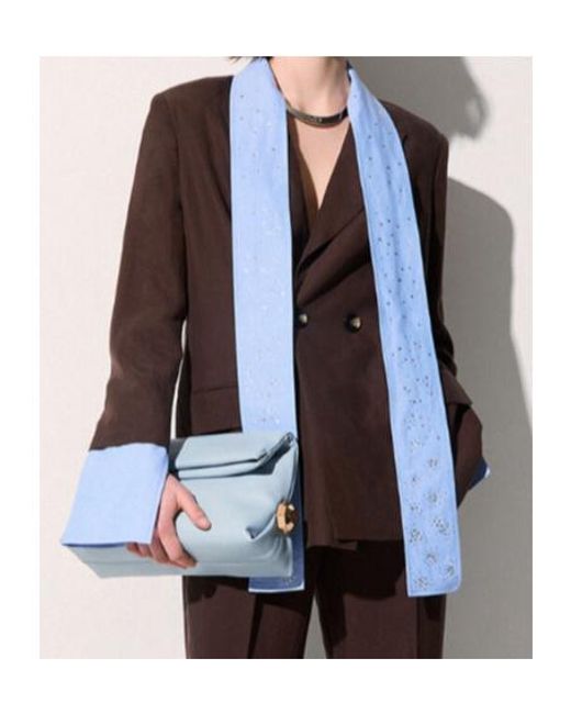 Liu Jo Brown Embellished Scarf-Detail Blazer