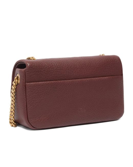 Pinko Purple Love Birds Foldover Top Shoulder Bag