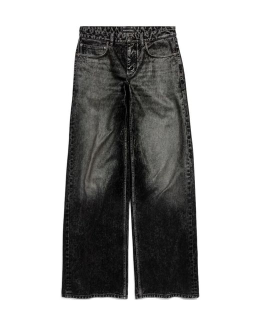 Balenciaga Gray Wide Leg Baggy Jeans