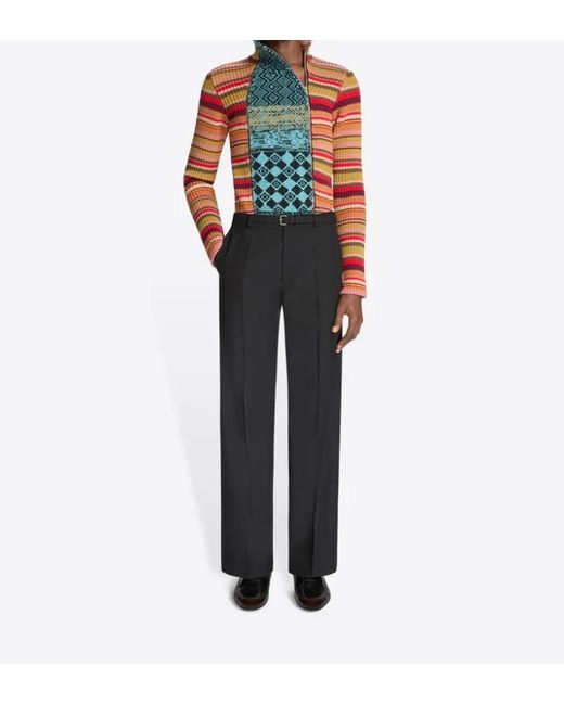 Dries Van Noten Black Belted Wool Pants for men