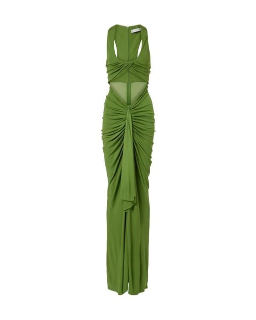 Christopher Esber Green Vivenda Draped Jersey Maxi Dress