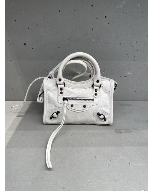 Balenciaga White Le City Bag Nano Top Handle Bag