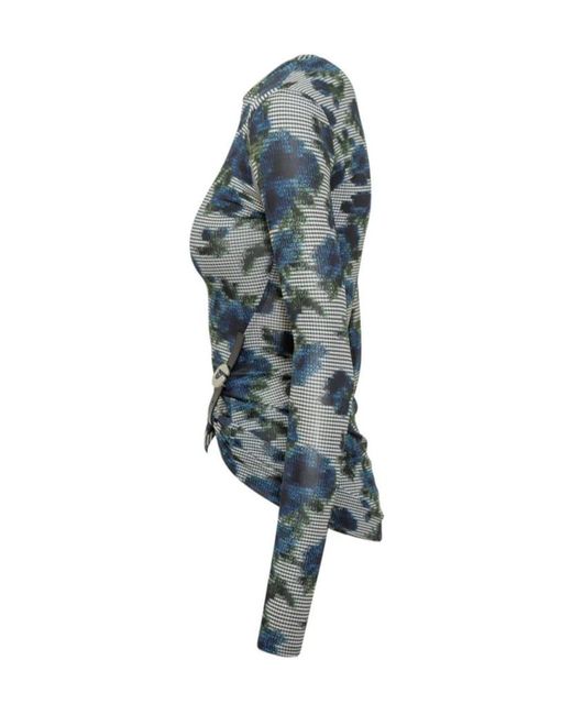 Coperni Blue Patterned Slim-Fit Top
