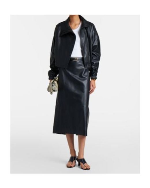 Vince Black Leather Pencil Skirt