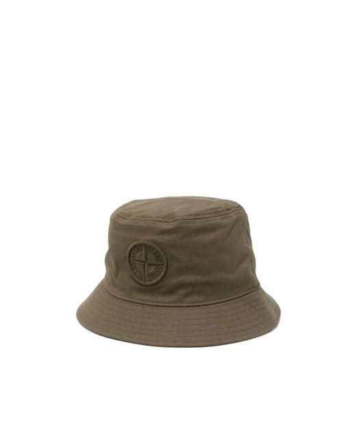 Stone Island Brown Compass-Embroidered Bucket Hat for men