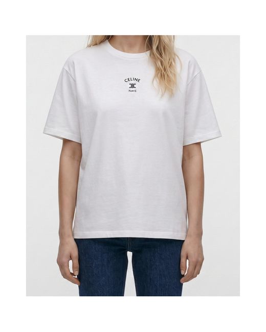Céline White Loose T-Shirt