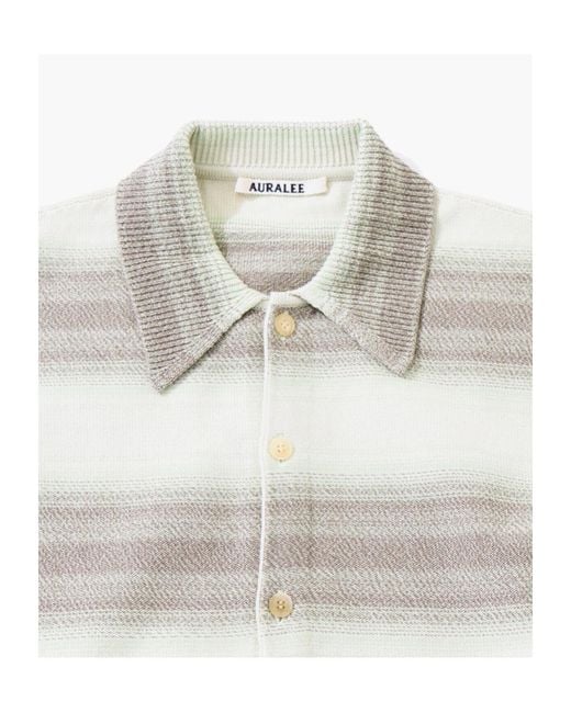 Auralee Gray Striped Shirt for men