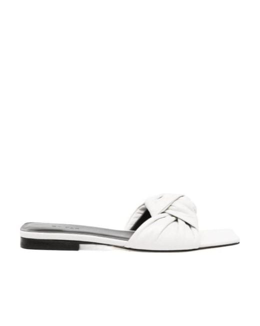 By Far White Logo Sandals