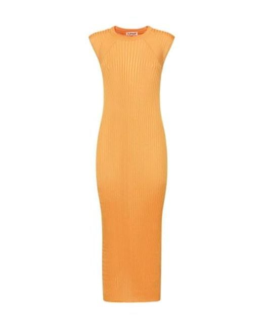 Jil Sander Orange Sleeveless Jersey Mid-Length Dress