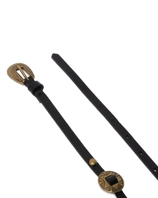 Pinko White Decorative-Buckled Belt
