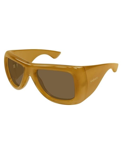 Saint Laurent Yellow Howl Rectangle-Frame Sunglasses for men