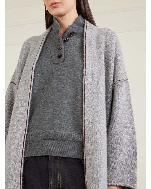 The Elder Statesman Gray Glacier Cashmere Cardigan