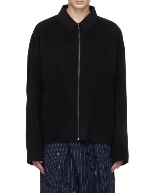 Acne Black Zip-Up Collared Jacket for men