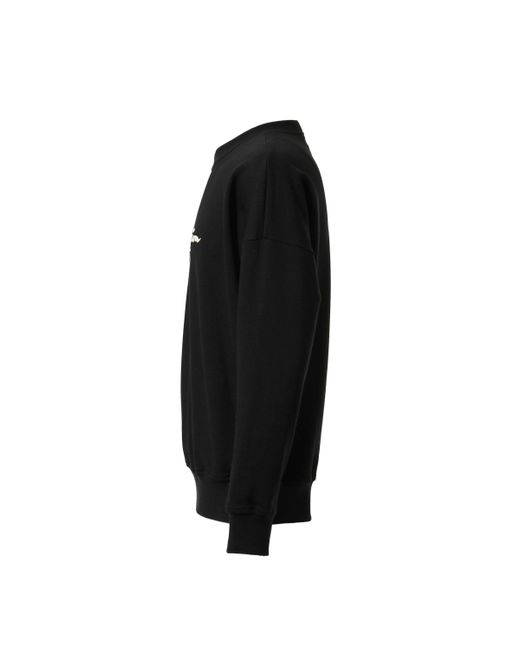 Rick Owens Black X Champion Logo Embroidered Crewneck Sweatshirt for men