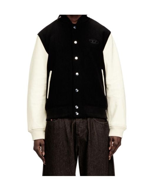DIESEL Black Arry College Bomber Jacket for men