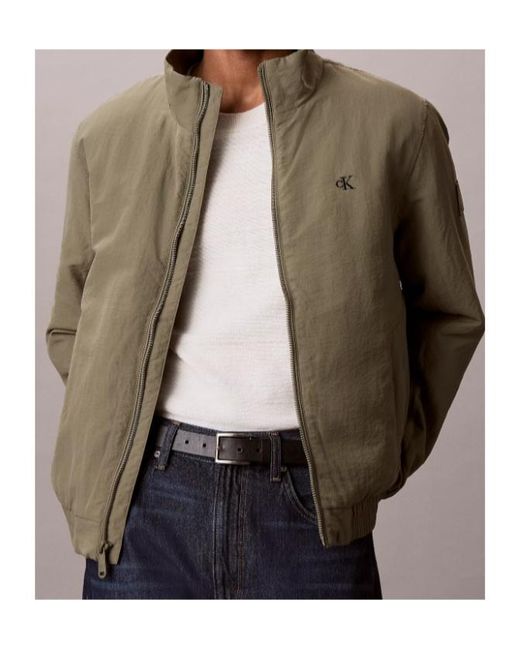 Calvin Klein Blue Padded Nylon Zip-Up Jacket for men