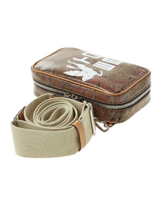 Etro Brown Logo Shoulder Bag