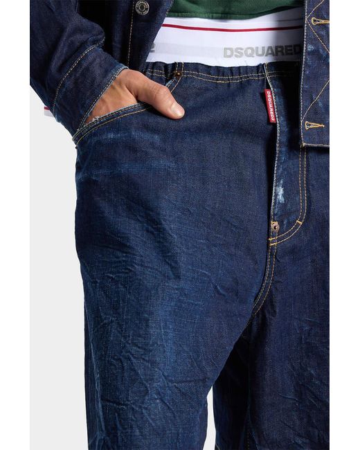 DSquared² Blue Dark Surfer Shorts for men
