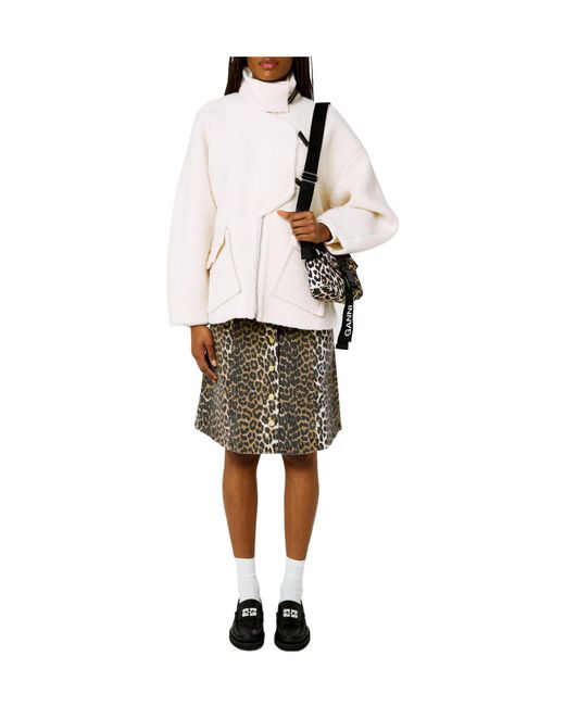 Ganni Natural Boucle Shoulder Jacket