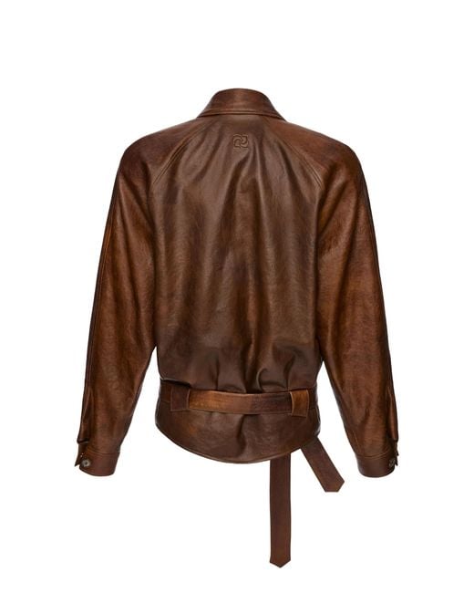 Magda Butrym Brown Belted Leather Jacket