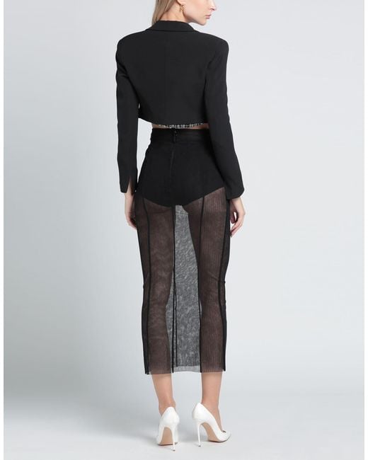 Dolce & Gabbana Gray Solid Color Mesh Tulle Midi Skirt
