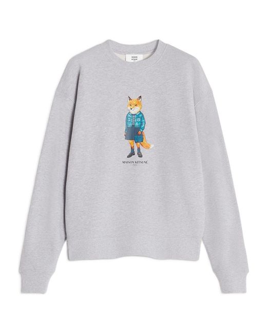 Maison Kitsuné White Dressed Fox Print Sweatshirt