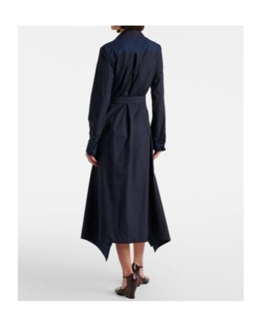 Loewe Blue Draped Cotton Wrap Dress