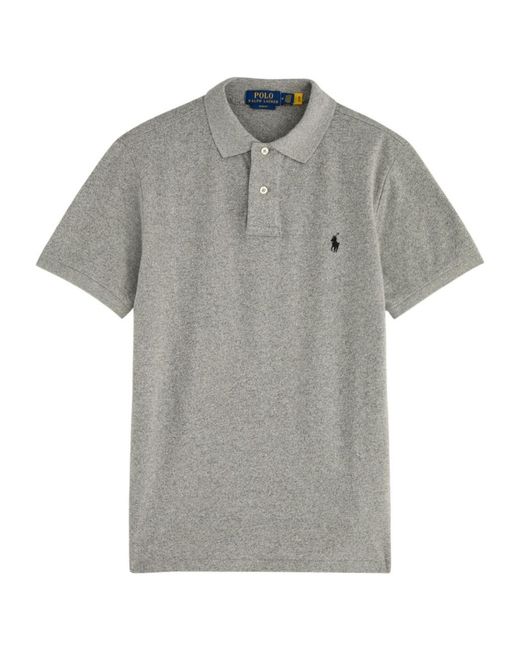 Polo Ralph Lauren Gray Slim Piqué Cotton Polo Shirt for men
