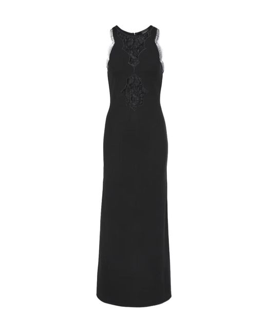 Giambattista Valli Black Lace-Trimmed Midi Dress