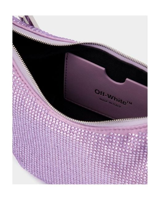 Off-White c/o Virgil Abloh Purple Paperclip Hobo Strass 20 Tote Bag