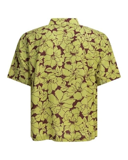 Stussy Green Collared Short-Sleeved Shirt for men