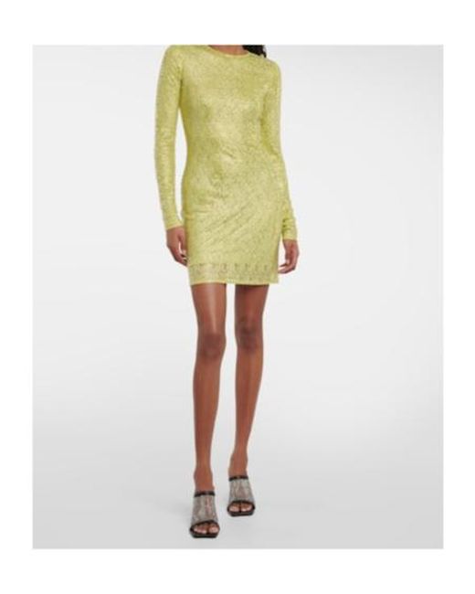 Stella McCartney Yellow Crystal-Embellished Minidress