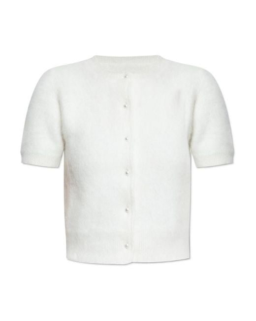 Maison Margiela White Button-Up Knitted Top