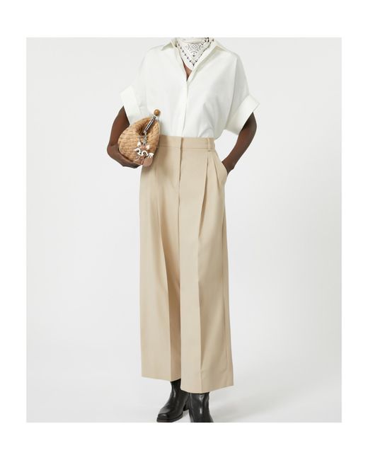 Weekend by Maxmara Blue Ardea Straight Cotton Poplin Shirt