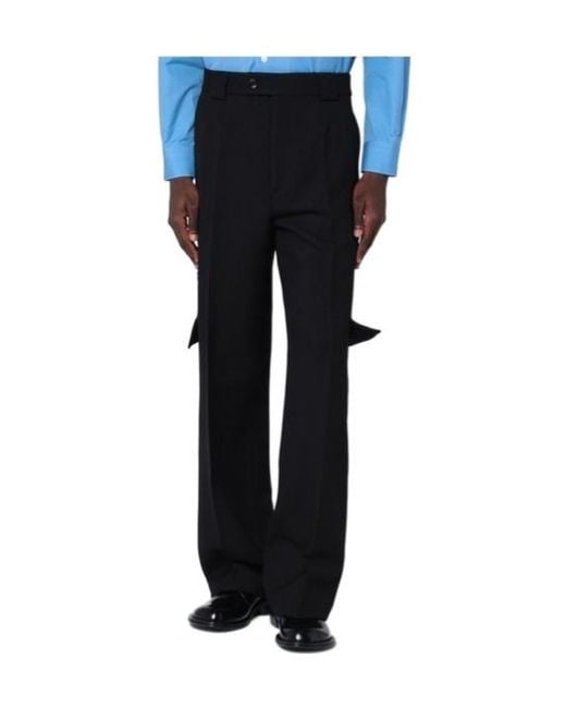 NAMACHEKO Blue Straight Leg Cargo Pants for men