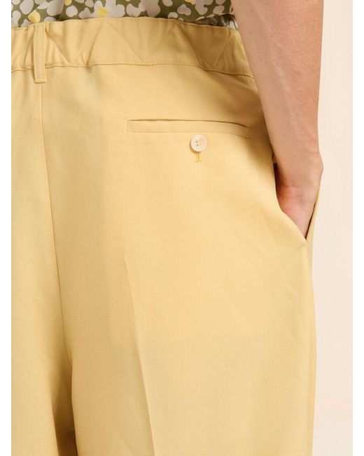 Marni Natural Tropical Pleated Trousers for men
