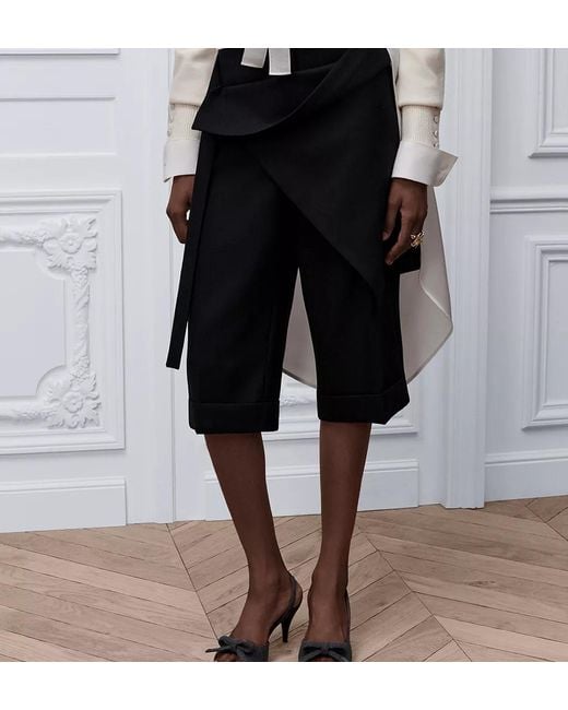 Dior Black Pleated Capri Pants