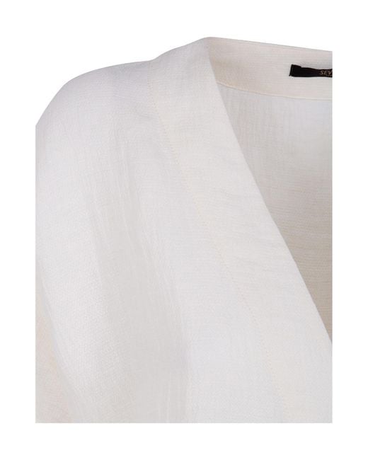Seventy White V-Neck Tie Dress