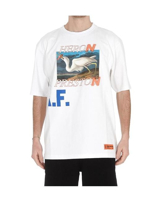 Heron Preston White Logo Print Short-Sleeved T-Shirt for men
