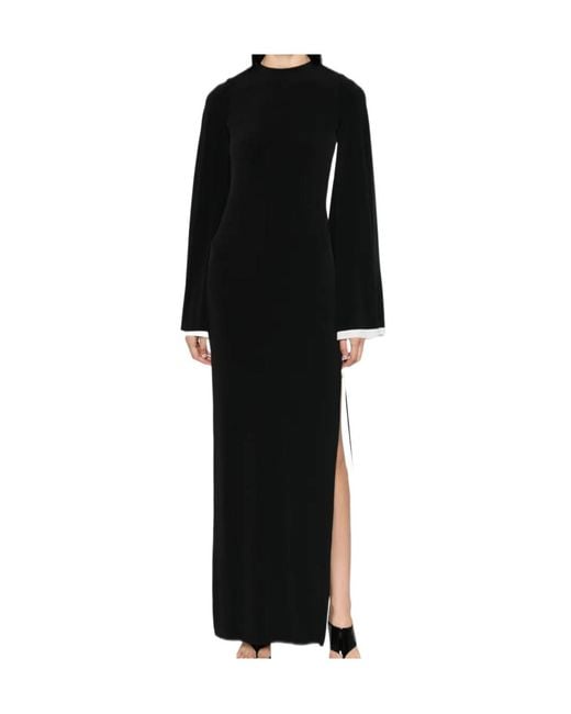 DARKPARK Black Jenna Split-Cuff Long-Sleeve Maxi Dress