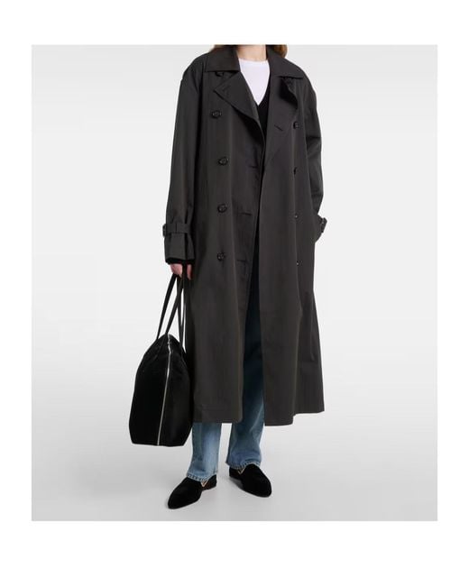 Totême  Black Cotton-Blend Trench Coat