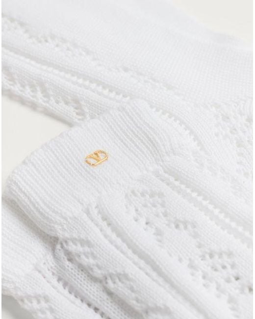 Valentino White Vlogo Signature Knitted Socks