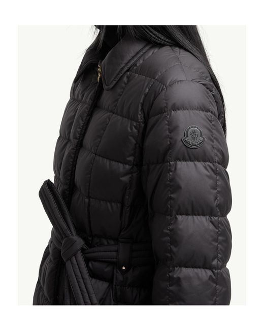 Moncler Black Gresillon Belted Long Down Jacket