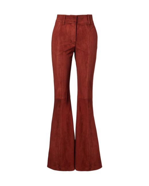 Gabriela Hearst Red Casual Trousers With Belt Loops