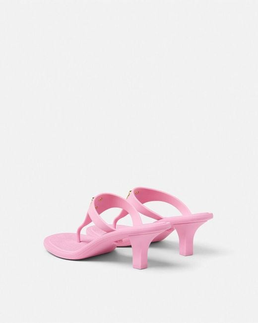 Versace Pink Heeled Thong Sandals