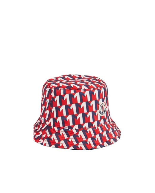 Moncler Blue Logo Patch Reversible Bucket Hat for men