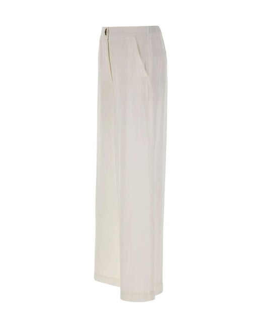 Marella White Wide-Leg Relaxed Pants
