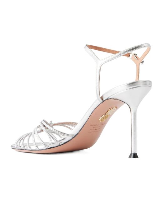 Aquazzura Knotted Metallic Leather Sandals
