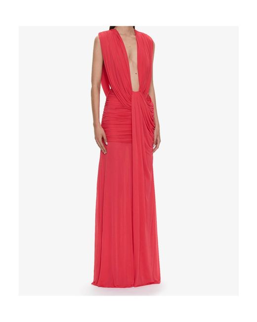 Christopher Esber Red Ripple Drape Gown